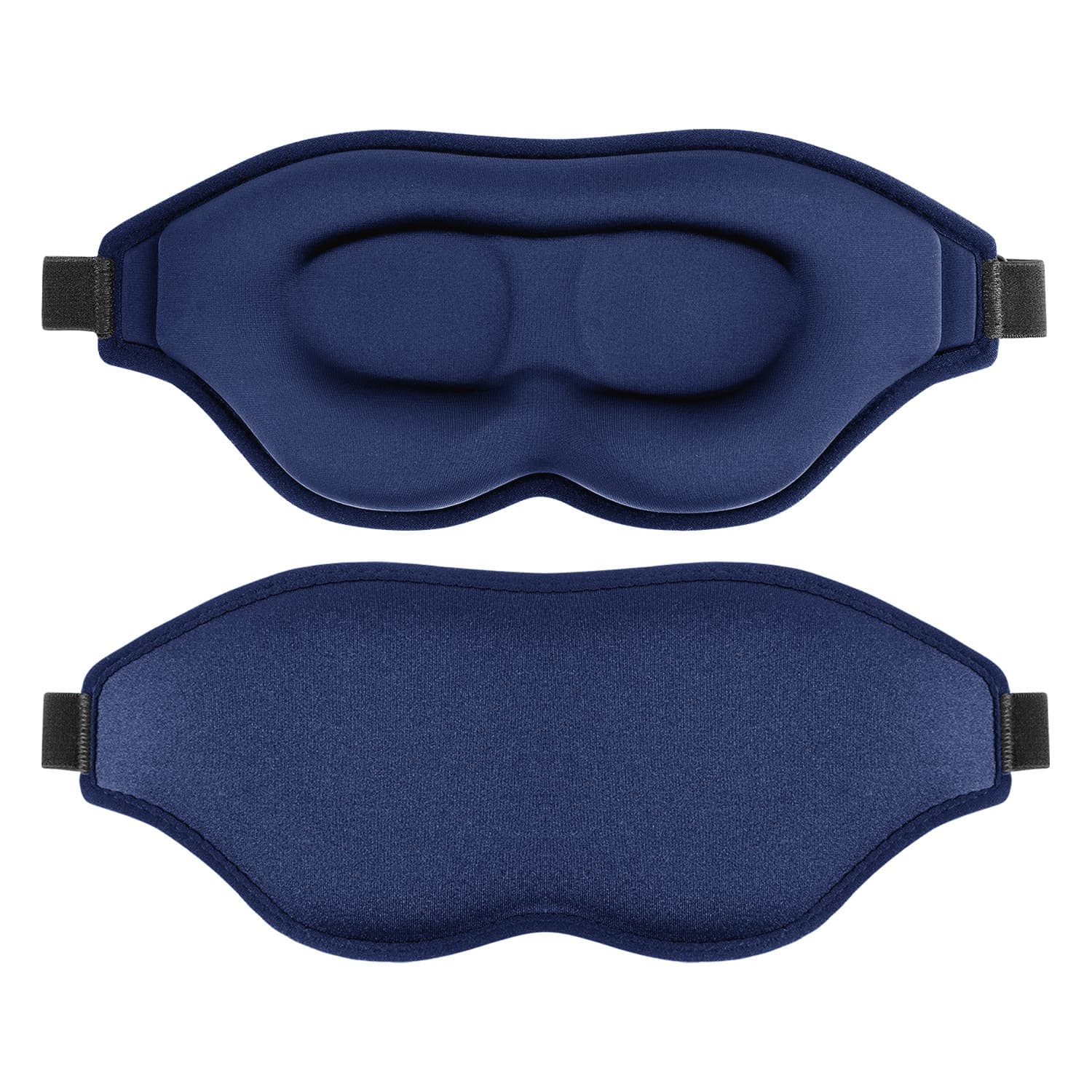 NightVeil weighted sleep mask in Deep Navy — inside eye cups and outside finish