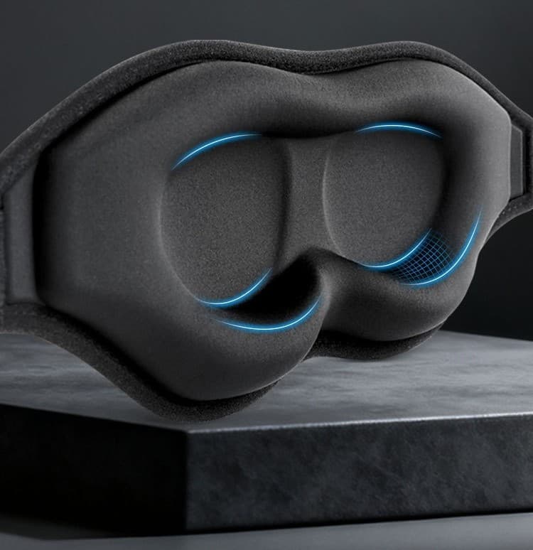 Close-up of the NightVeil molded 3D eye cups that keep pressure off your eyes